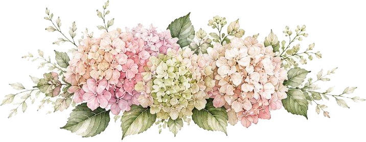 Watercolor hydrangea floral spray
